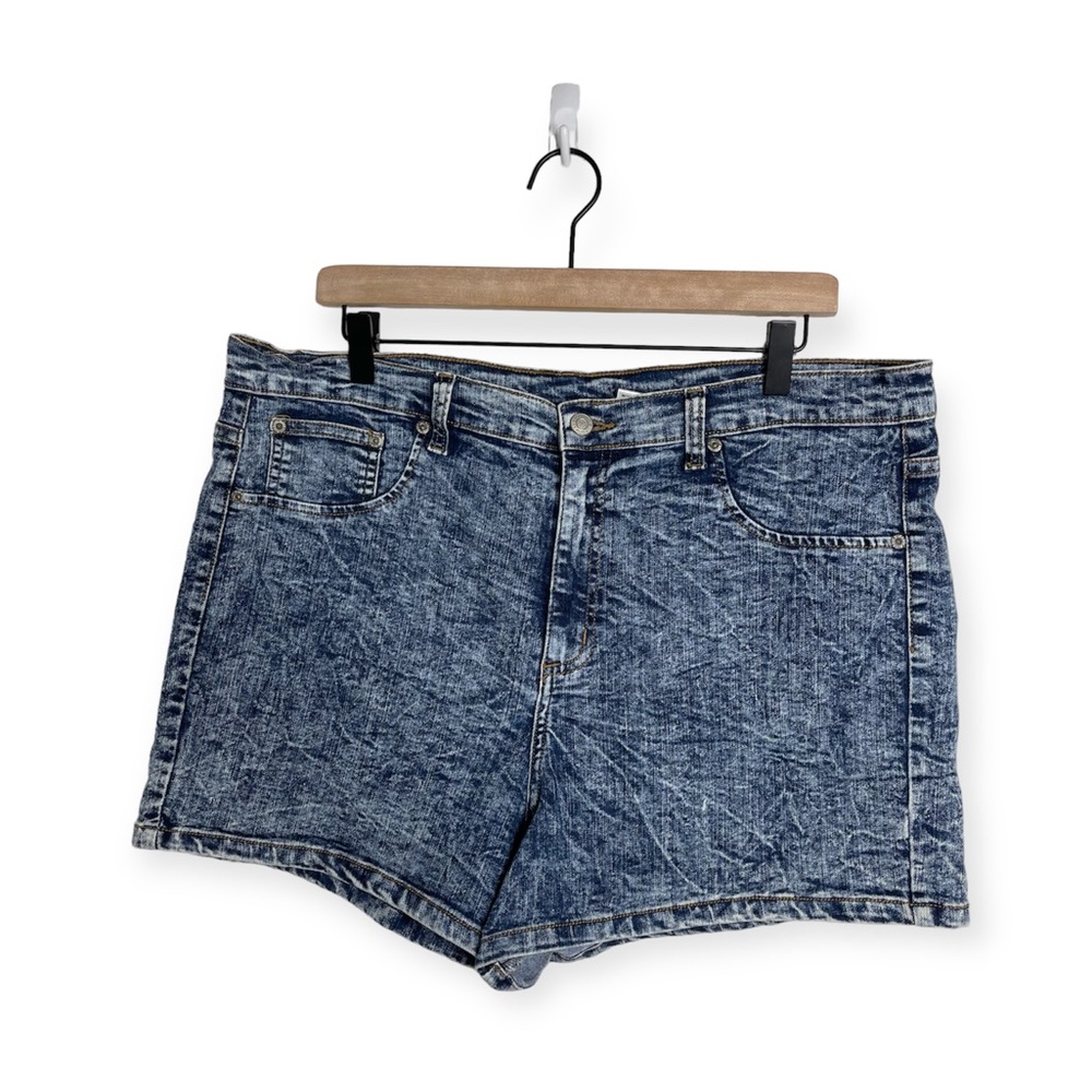 Judy Blue 1029 Acid Wash HighRise Jean Shorts y2k 90s Stretch Size 2XL Plus